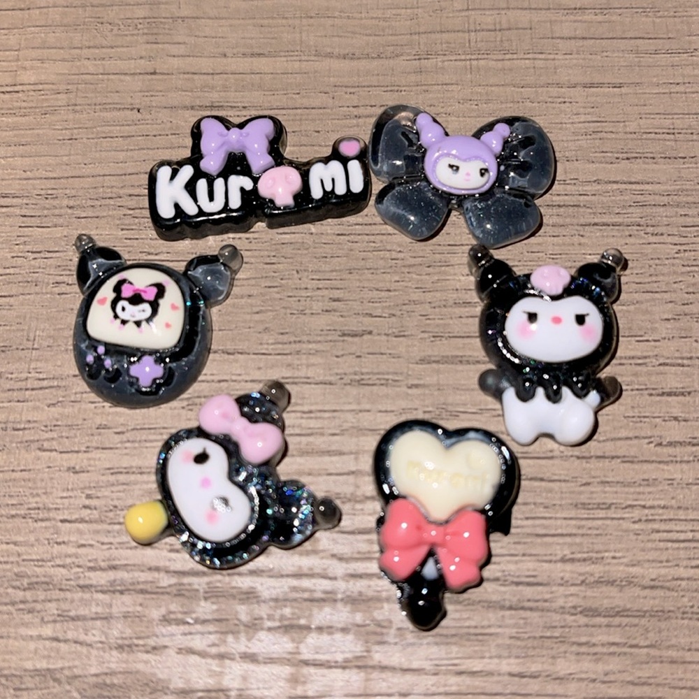 Hello kitty kuromi small mini resin flatback charms. 60 mixed pieces.